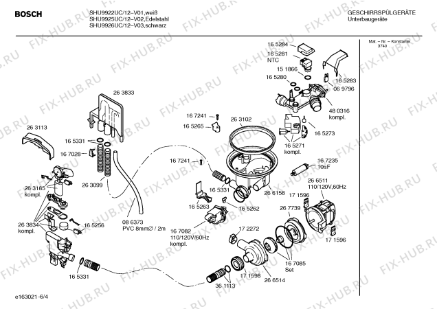 Схема №5 SHU9922UC с изображением Рамка для электропосудомоечной машины Bosch 00361575