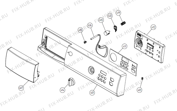 Схема №1 T731 DK   -White #2341075 (900002564, TD30DK) с изображением Декоративная панель для стиральной машины Gorenje 263366