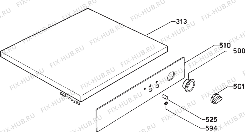 Взрыв-схема стиральной машины Faure 78.60W2 - Схема узла Command panel 037