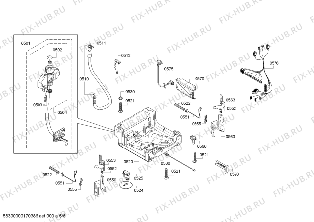 Схема №4 SPV40E10EU с изображением Пружина для электропосудомоечной машины Bosch 00627230
