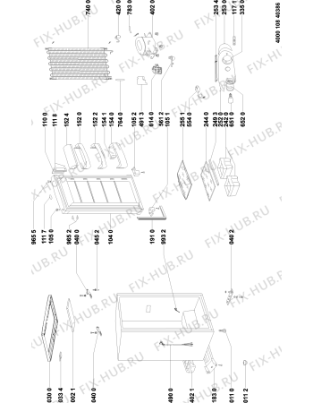 Схема №1 WKR 0840 A++ с изображением Часть корпуса для холодильника Whirlpool 481010634165
