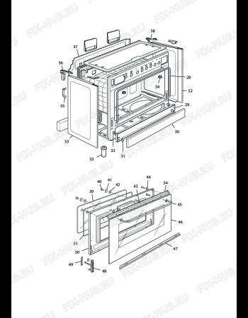 Взрыв-схема плиты (духовки) DELONGHI TGX 855/1 A - Схема узла 2