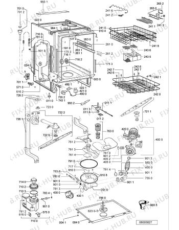 Взрыв-схема посудомоечной машины Whirlpool ADG 9190 - Схема узла