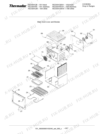 Схема №17 RED30VRS с изображением Плата для электропечи Bosch 00486681