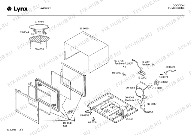 Схема №2 LW250 с изображением Инструкция по эксплуатации для плиты (духовки) Bosch 00516899