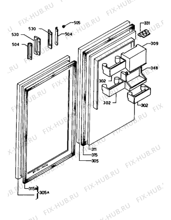 Взрыв-схема холодильника Electrolux DUETT2150 - Схема узла Refrigerator door
