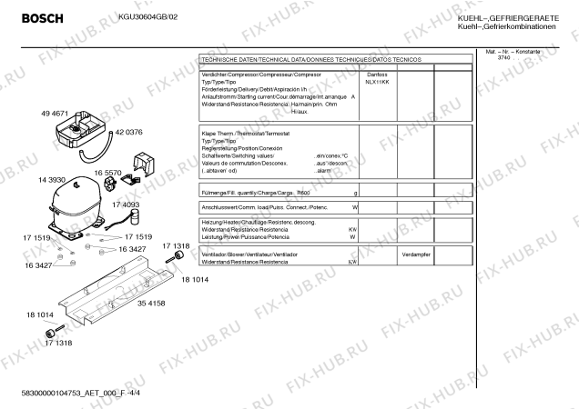 Взрыв-схема холодильника Bosch KGU30604GB - Схема узла 04