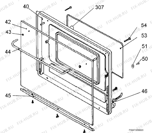 Взрыв-схема плиты (духовки) Zanussi ZCG5210W-01 - Схема узла Section 3