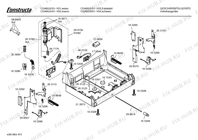 Взрыв-схема посудомоечной машины Constructa CG460J9 - Схема узла 05
