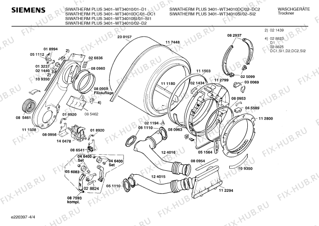 Схема №4 WT34010DC с изображением Панель для электросушки Siemens 00270018