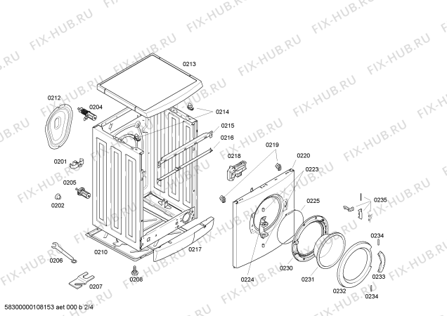 Взрыв-схема стиральной машины Siemens WXL1260HK Siemens XL Pro 1260 - Схема узла 02