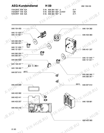 Взрыв-схема посудомоечной машины Aeg FAV548I-W  E/F - Схема узла Electrical equipment