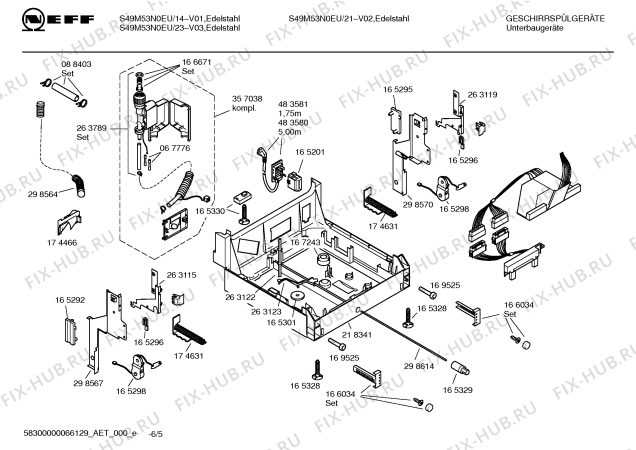 Взрыв-схема посудомоечной машины Neff S49M53N0EU - Схема узла 05