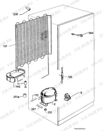 Взрыв-схема холодильника Privileg 327795_8042 - Схема узла Cooling system 017