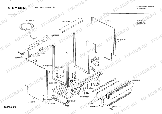 Взрыв-схема посудомоечной машины Siemens SN430351 - Схема узла 04