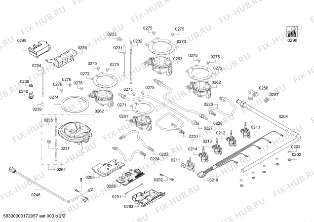 Схема №2 PCS815U90N ENC.PCS815U90N 4G+W(BAND)TIMER BO76F IH5 с изображением Варочная панель для духового шкафа Bosch 00770422