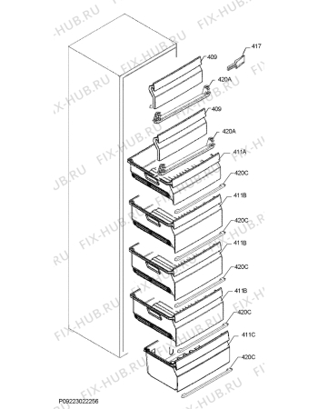 Взрыв-схема холодильника Rosenlew RPP3300V - Схема узла Internal parts