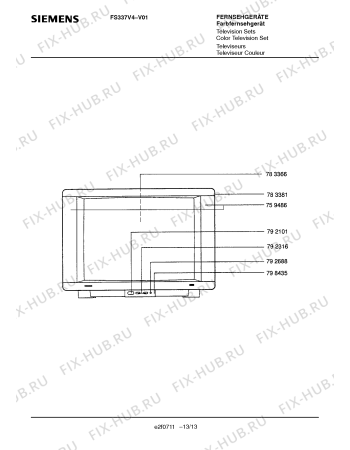 Схема №13 FS337V4 с изображением Инструкция по эксплуатации для жк-телевизора Siemens 00531230