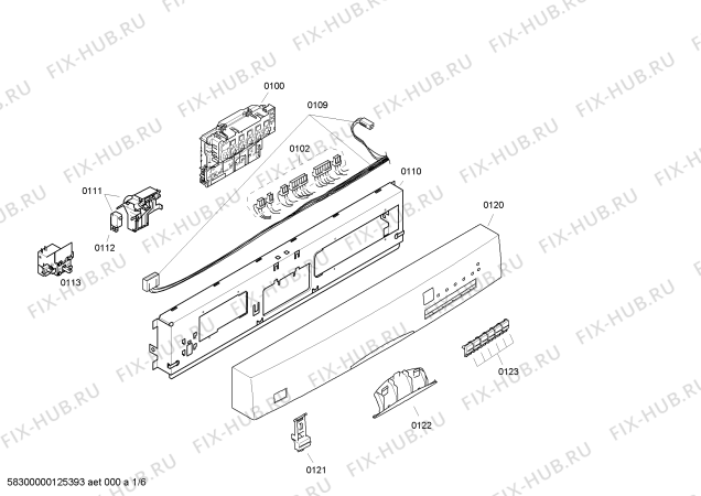 Схема №6 SGS85M42EU с изображением Передняя панель для посудомойки Bosch 00449492