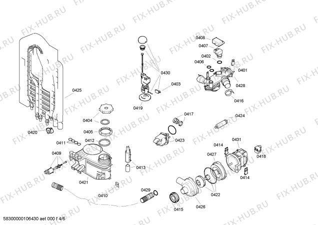 Схема №6 SE25A930 family с изображением Сливной шланг для посудомойки Bosch 00490616