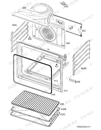 Взрыв-схема плиты (духовки) Electrolux EHGL30CN - Схема узла Oven