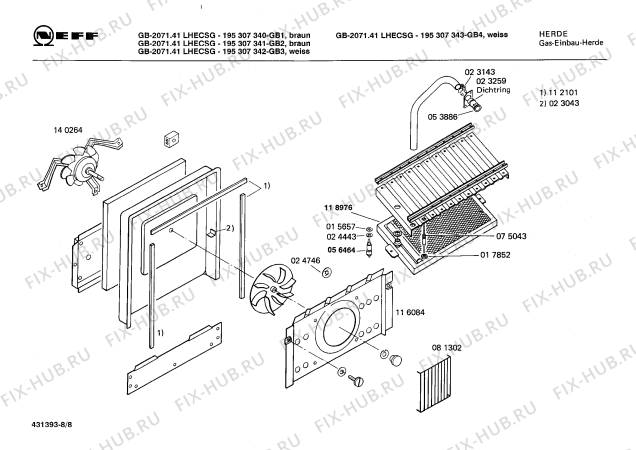 Взрыв-схема плиты (духовки) Neff 195307341 GB-2071.41LHECSG - Схема узла 08