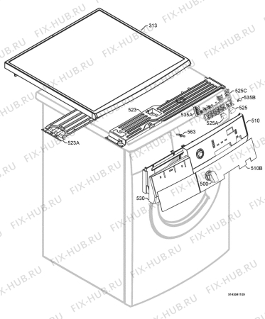 Взрыв-схема стиральной машины Electrolux WAL6E100 - Схема узла Command panel 037