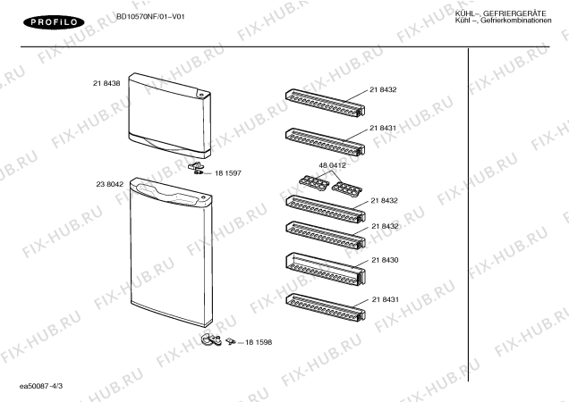 Схема №3 BD10570NF с изображением Дверь для холодильной камеры Bosch 00238042