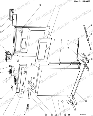 Схема №4 LL4000Q (F016293) с изображением Панель управления для посудомоечной машины Indesit C00054120
