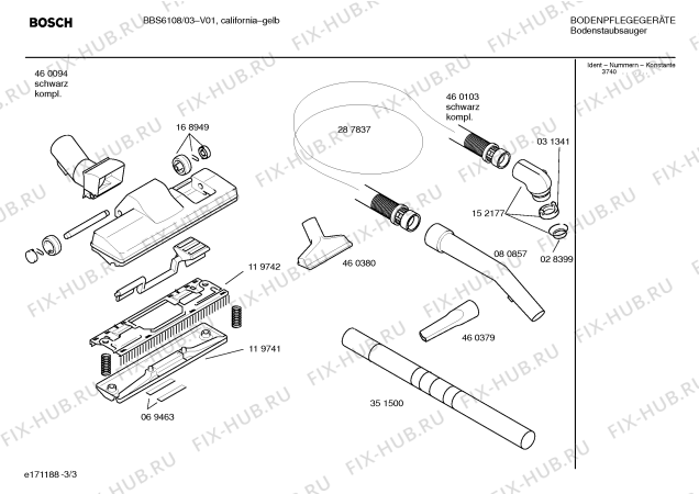 Взрыв-схема пылесоса Bosch BBS6108 ACTIVA 61 - Схема узла 03