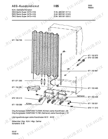 Взрыв-схема холодильника Aeg S3479-4 KG - Схема узла Refrigerator cooling system