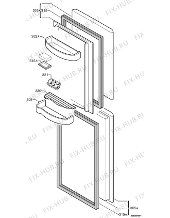 Взрыв-схема холодильника Electrolux ER3825B - Схема узла Door 003