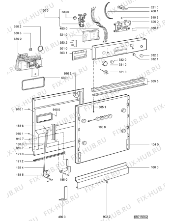 Схема №2 ADG 686 IX с изображением Панель для посудомоечной машины Whirlpool 480140101958