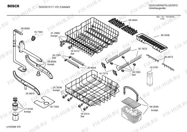 Взрыв-схема посудомоечной машины Bosch SGI53A15 - Схема узла 06