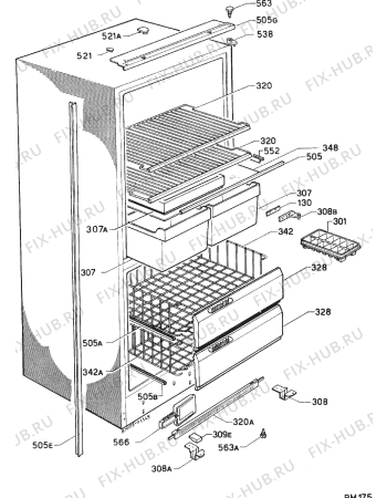 Взрыв-схема холодильника Zanussi ZR180/80 - Схема узла Housing 001