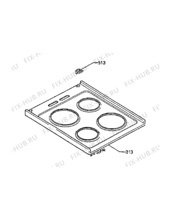 Взрыв-схема плиты (духовки) Zanussi HC5617 - Схема узла Command panel 037