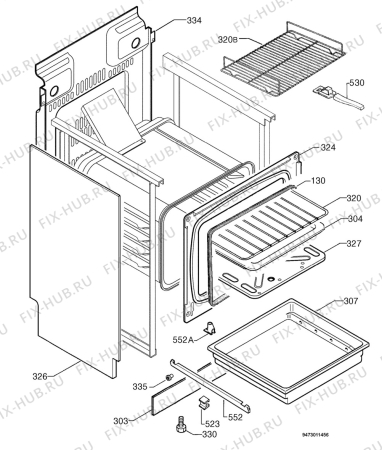 Взрыв-схема плиты (духовки) Zanussi Electrolux ZCG611X - Схема узла Housing 001