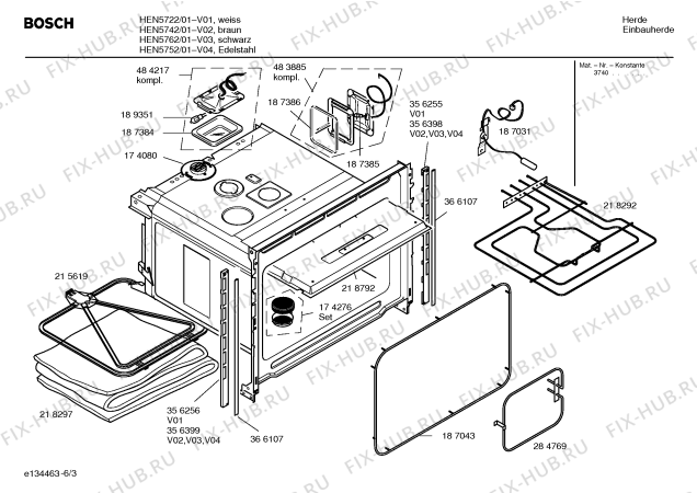 Схема №6 HEN5722 с изображением Панель управления для духового шкафа Bosch 00369481