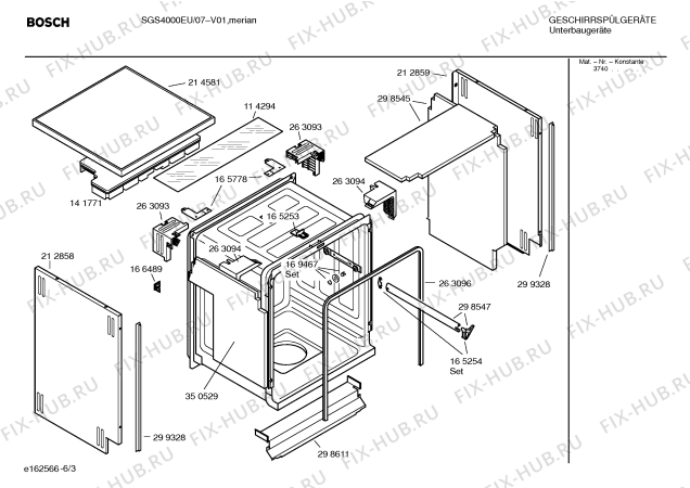 Взрыв-схема посудомоечной машины Bosch SGS4000EU - Схема узла 03