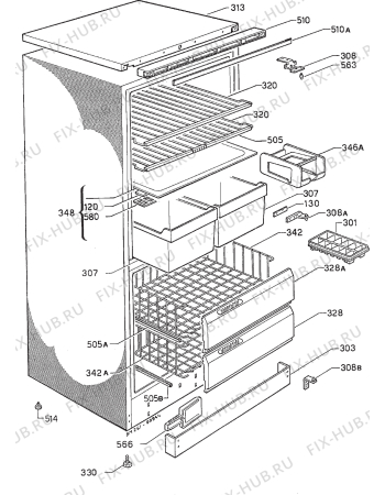Взрыв-схема холодильника Zanussi ZFA62/26 - Схема узла Housing 001
