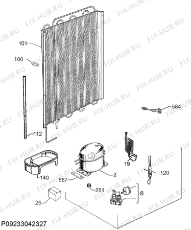 Взрыв-схема холодильника Zanussi ZRA33103WA - Схема узла Cooling system 017