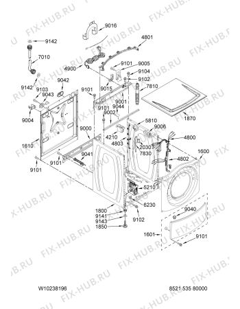 Схема №6 MHWZ600TW02 с изображением Ручка (крючок) люка для стиральной машины Whirlpool 480110100739