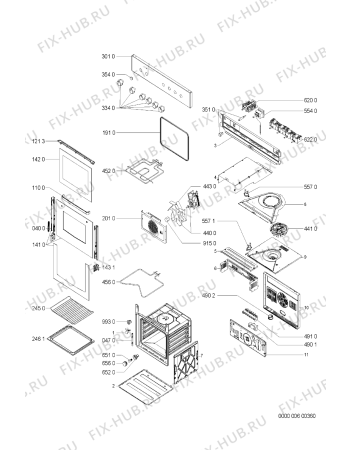 Схема №1 AKP 311/IX/02 с изображением Обшивка для плиты (духовки) Whirlpool 481245249812