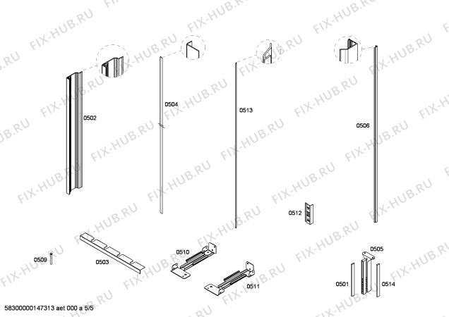 Схема №5 FIN18MIIL5 с изображением Силовой модуль для холодильника Bosch 00676664