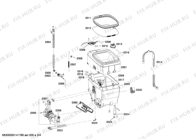Взрыв-схема стиральной машины Bosch WOT26592 - Схема узла 03