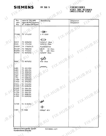 Схема №12 FM3889 с изображением Плата для телевизора Siemens 00734080