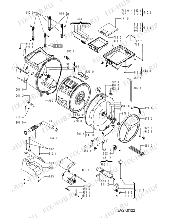 Схема №2 WP 2060 с изображением Рамка для стиралки Whirlpool 481944019742