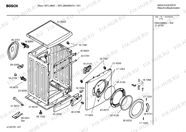 Схема №4 WFL2860NN Maxx WFL2860 с изображением Инструкция по установке и эксплуатации для стиралки Bosch 00591477