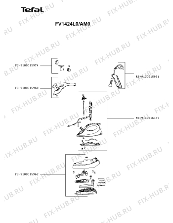 Схема №1 FV1424L0/AM0 с изображением Ручка для электроутюга Tefal FS-9100016169
