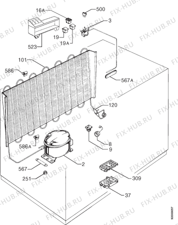 Взрыв-схема холодильника Zanussi ZCF270L - Схема узла Refrigerator cooling system